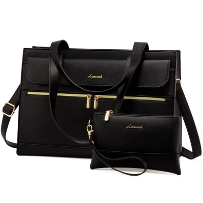 LOVEVOOK Laptop Bag for Women 15.6 Inch Tote Work Professional Leather Computer