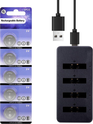 CR2025 Rechargeable Battery with Charger 3V Coin Button Cell Lithium-ion Batteri