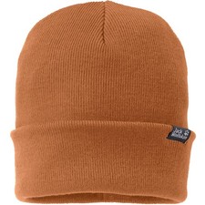 Jack Wolfskin Unisex Ribbed Fine Knit Cuffed Beanie Hat - Orange Fall