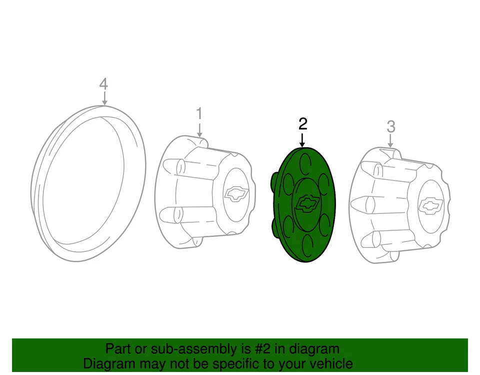 Genuine GM Button Style Center Cap with Bowtie Logo 09595261 - Image 2 of 3