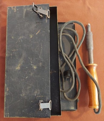 Vintage ESICO Soldering Iron # 16 Midget with Metal Case & Tray Tested/Works 65w