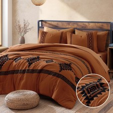 MaiR ve Embroidery Comforter Set, Boho Farmhouse Western Bedding Set, All Sea...