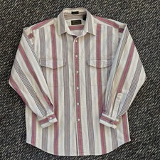 Vintage Y2K Eddie Bauer Men's M Elkhorn Twill Double Pocket Button Western Shirt