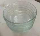 Set of 5 Pyrex 463 Scalloped 3 Ring Glass Custard Cup Ramekin 6 Oz Made In USA