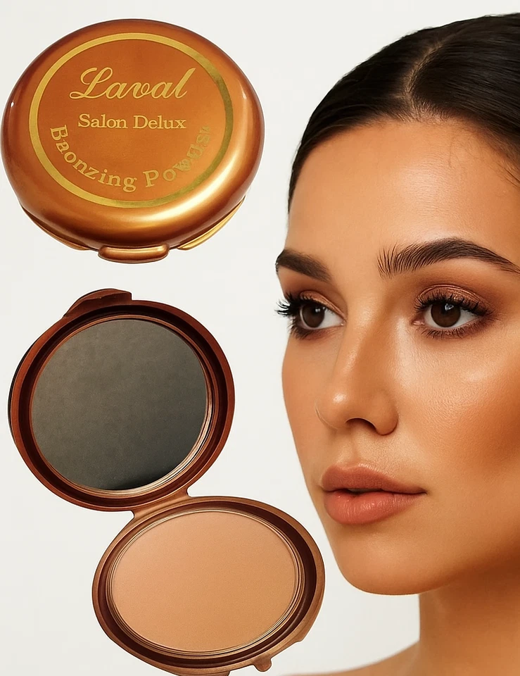 Laval Salon Delux Bronzing Powder Bronzer Medium Matte Face Compact with Mirror - Image 4 of 4
