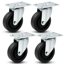 4 Pcs 4'' Bakery Rack Caster Set High Temperature Heavy Duty Swivel Wheel 446...
