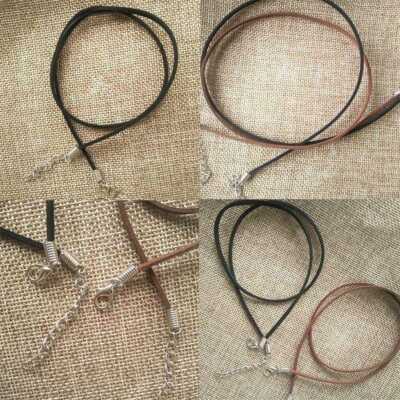 10pc Leather Necklace Lobster Clasp Rope Cord String  