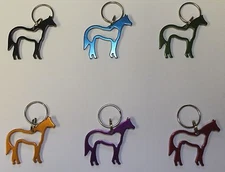 Aluminum Quarter Horse Key Chain Ring - Green Only
