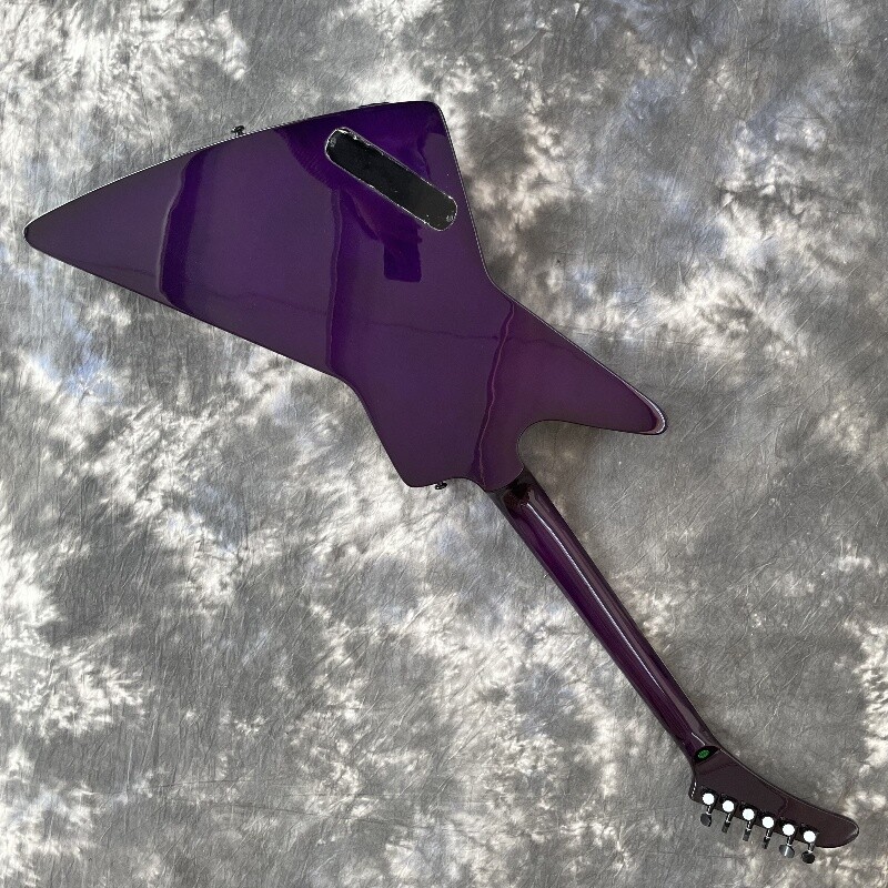 【  Espiritu customceu  】 Custom Explorer Electric Guitar Purple Flamed Maple Top HH Pickup