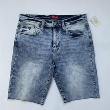 Guess Men's Slim Denim Shorts Super Stretch Blue Dye Wash Size 34