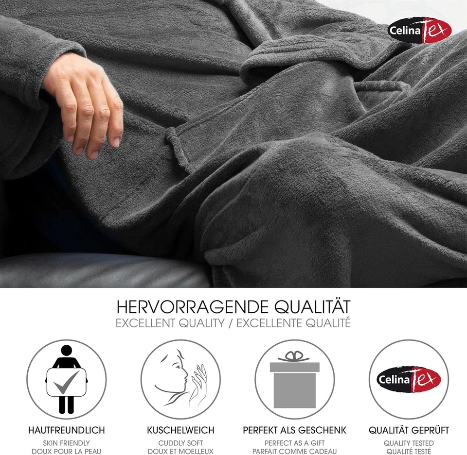 TV-Decke mit Ärmeln und Fußtasche Flauschige Kuscheldecke XL 170 x 200 - Bild 2 von 4