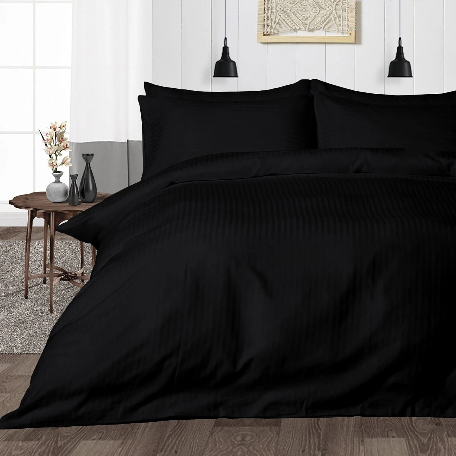 Black Solid Hotel Bedding Collection 1000TC Egyptian Cotton Select Item & Size eBay