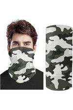 Neck Gaiter Face Mask Fishing Sun Headwear Protection Black White Gray Camo