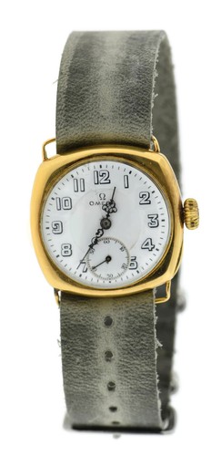 Omega Antique 1920's Cushion 18K Yellow 