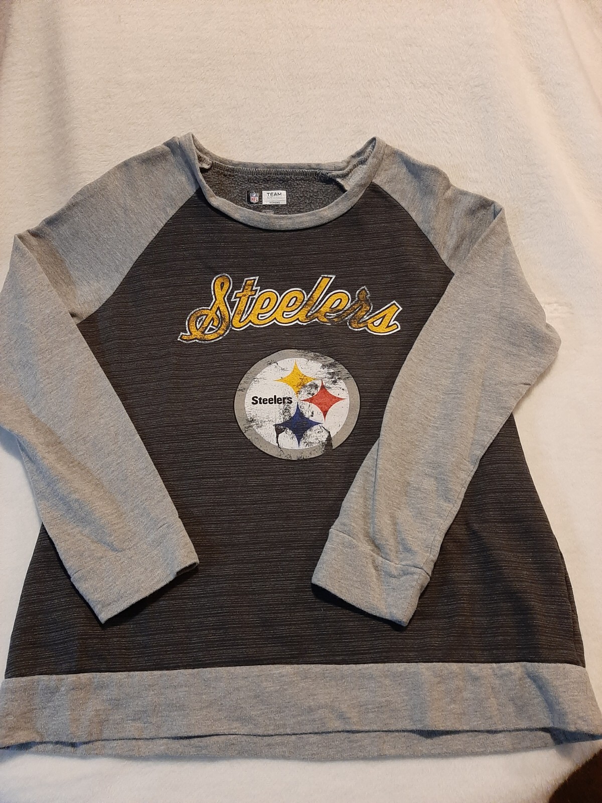 Steelers NFL Team Apparel Women's Size Large Crew Neck Sweatshirt Lightweight