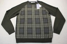 Ryan Seacrest Distinction Mens Black & Gray Argyle Crewneck Sweater NWT  M  $80