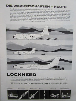 6/1962 PUB LOCKHEED C-130 C-141 AIRLIFTER JETSTAR EXECUTIVE ORIGINAL DEUTSCHE ANZEIGE