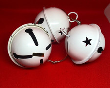 White Jingle Bells 2.5" Lot of 3 Decoration Christmas Tree Holiday Craft Decor