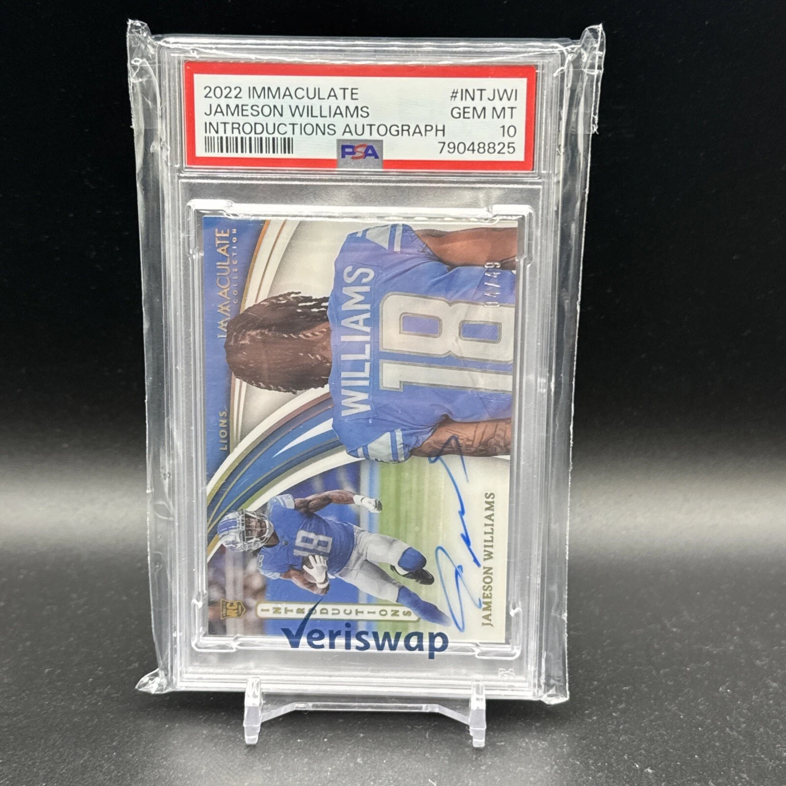 Jameson Williams Panini Immaculate Collection Immaculate Introductions Autographs #INTJWI Base