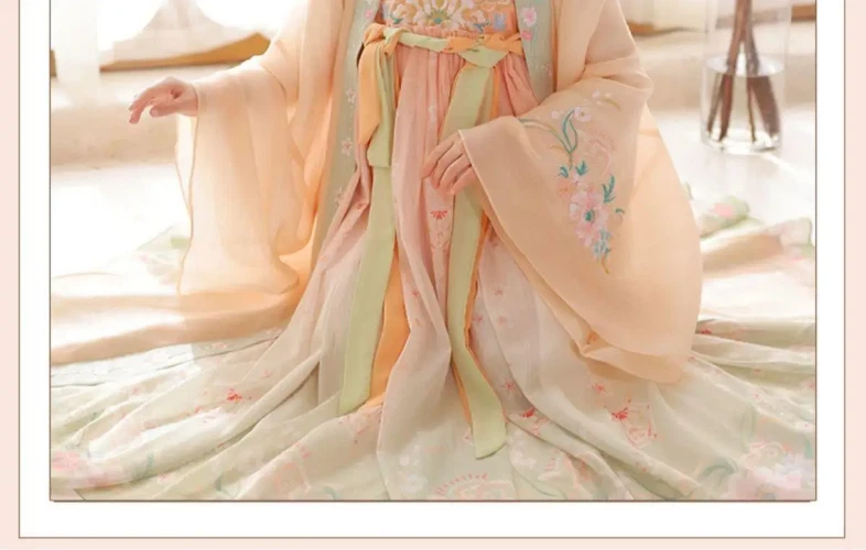 VETEMENTS Costume bambina canafu ricamo floreale fata principessa abito cinese abbigliamento da palco