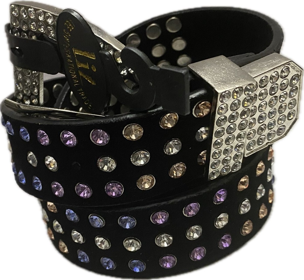 Rhinestone Western Bling Studded Design PU Leather Belt | eBay display picture 1