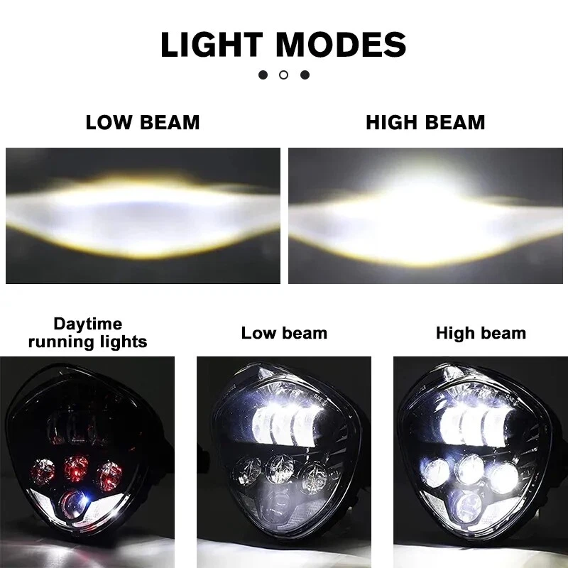 Faro LED alto/bajo para motocicleta de 7" con soporte para Honda CB400 CB1300 CB600F CB919 Foto 4 de 4