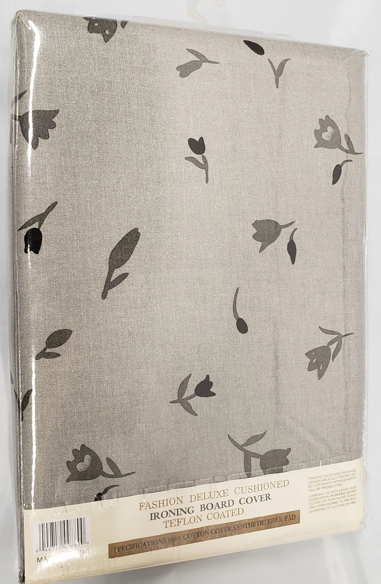 Padded Ironing Board Cover Pad SMALL FLOWERS ON GREY for 54