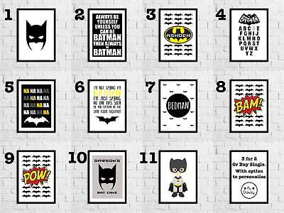 Garçons Chambre D'impression A4-Batman Pictures Home Decor Monochrome Batman Masque