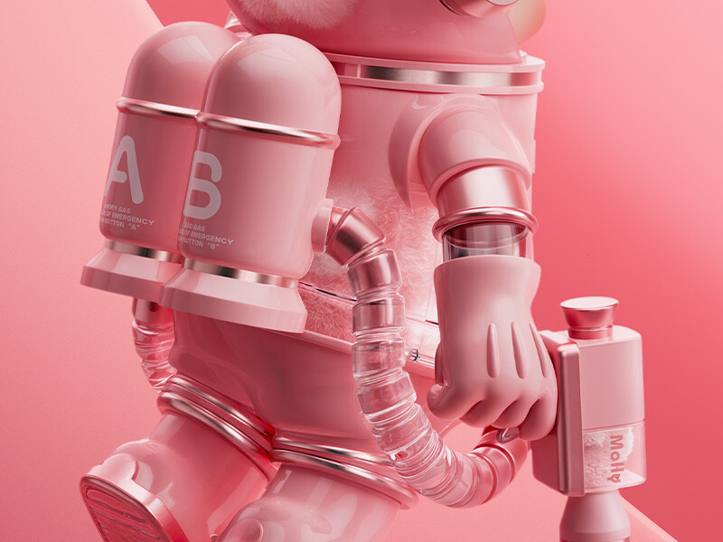 POP MART MEGA Collection SPACE MOLLY 400% SMITTEN LOVE H295mm