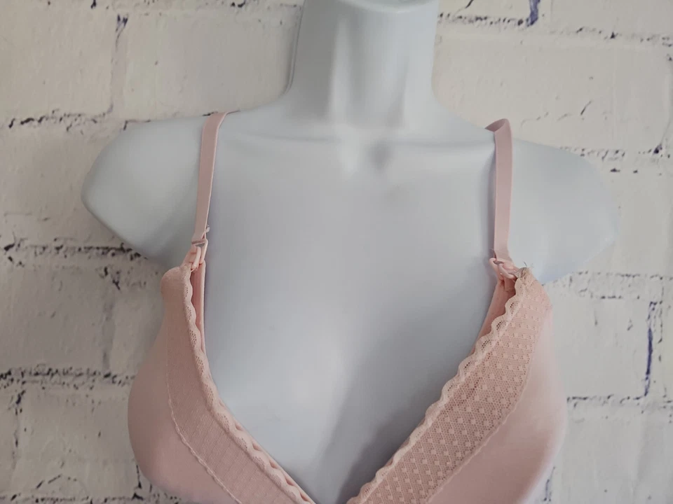 Sujetador de lactancia rosa Lamaze talla XL inalámbrico con clip ligeramente forrado correas ajustables Foto 3 de 4