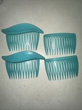 Vintage Goody Hair Side Combs USA Set Of 4 Teal