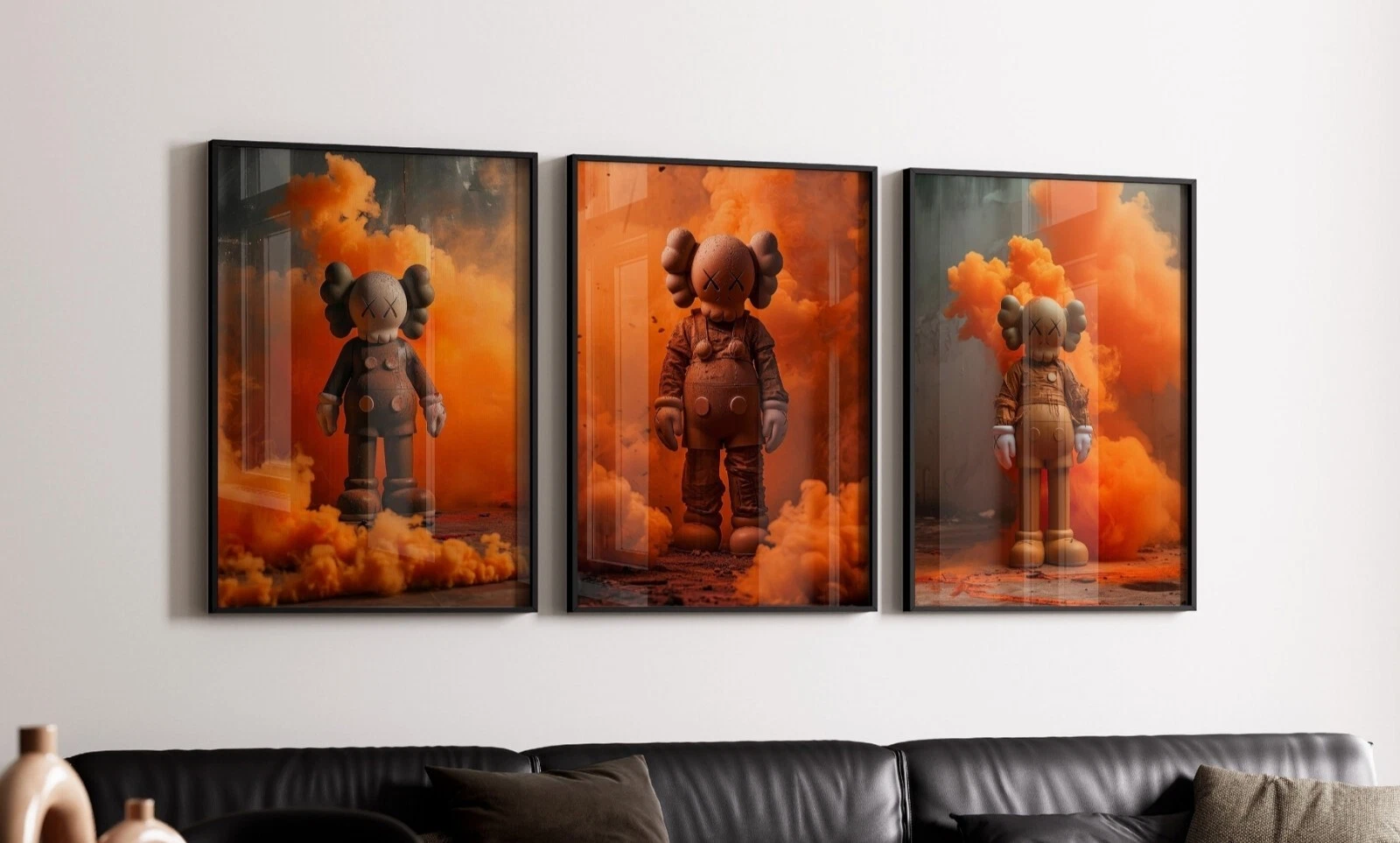 Set of 3 Orange Kaws Figure Art pieces canvas wall home decor Portrait Gallery
Opens in a new window