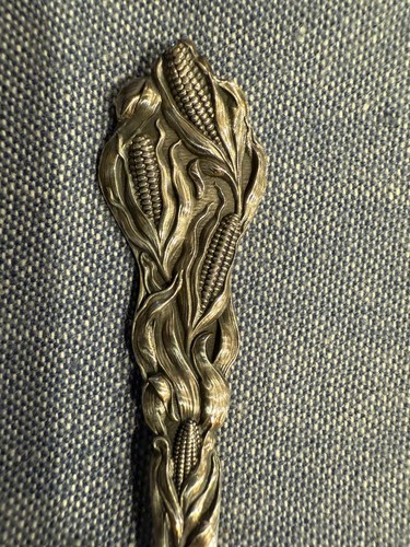 Peoria Illinois Soldiers Monument Corn Design Antique P&B Sterling Spoon (S370) - Picture 2 of 13