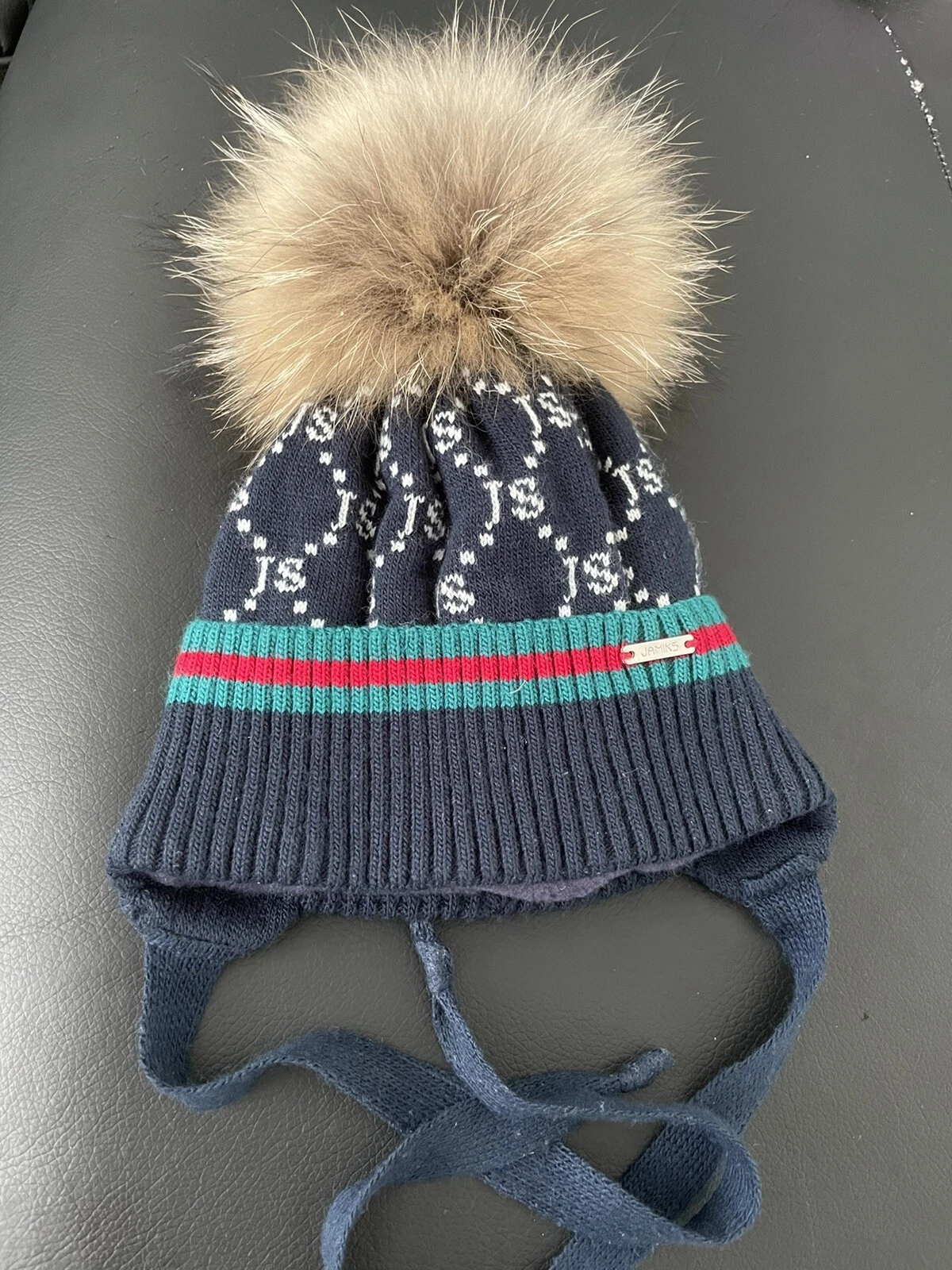 Jamiks real fur baby boy hat, 12 months