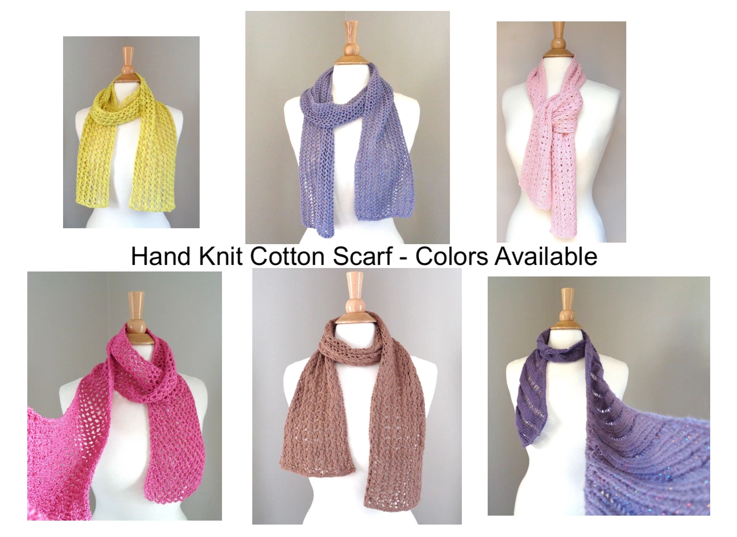 Hand Knit Summer Scarf Cotton Blend Women Girls Luxury Wrap Mesh Lace Natural