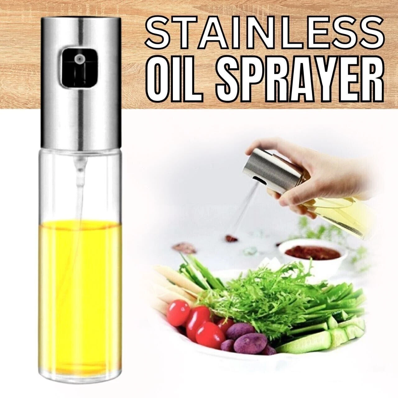 Olive Oil Sprayer Cooking Mister Spray Pump Fine Bottle Kitchen Tools 100ml USA