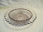 VTG 7.25 in Pressed Glass Candy Nut Dish with Scalloped Edge & Starburst Bottom — photo 2