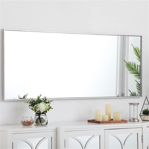 Elegant Decor Eternity 60" x 24" Contemporary Metal Frame Mirror in Silver - Picture 9 of 12