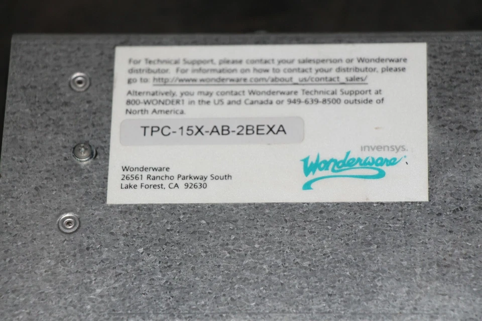 INVENSYS Wonderware Operator Interface Panel TPC-15X-AB, SA1 - Image 2 of 4