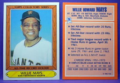 Willie Mays SF Giants 1985 Topps Woolworths Collectors' Series Oddball #26