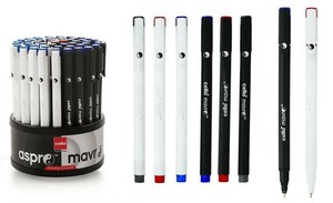 Cello Aspro Mavro Ball Pen 50 Pen Pack 40 Blue 8 Black 2 Red 0 7mm Tip Ebay