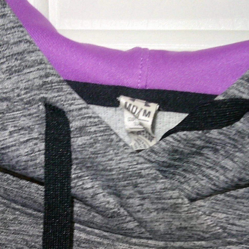 VETEMENTS Under Armour Felpa con Cappuccio Pullover Activewear Viola Logo Grigio Donna Medium
