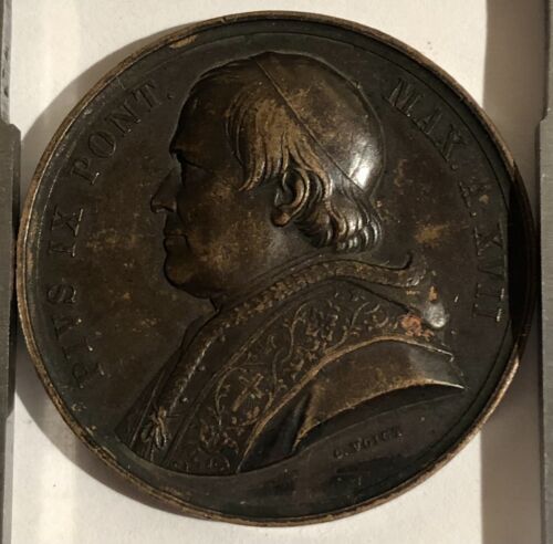MÉDAILLE EN CUIVRE PAPE PIUS IX PAR VOIGT ROME ITALIE MEDAL - Bild 2 von 10