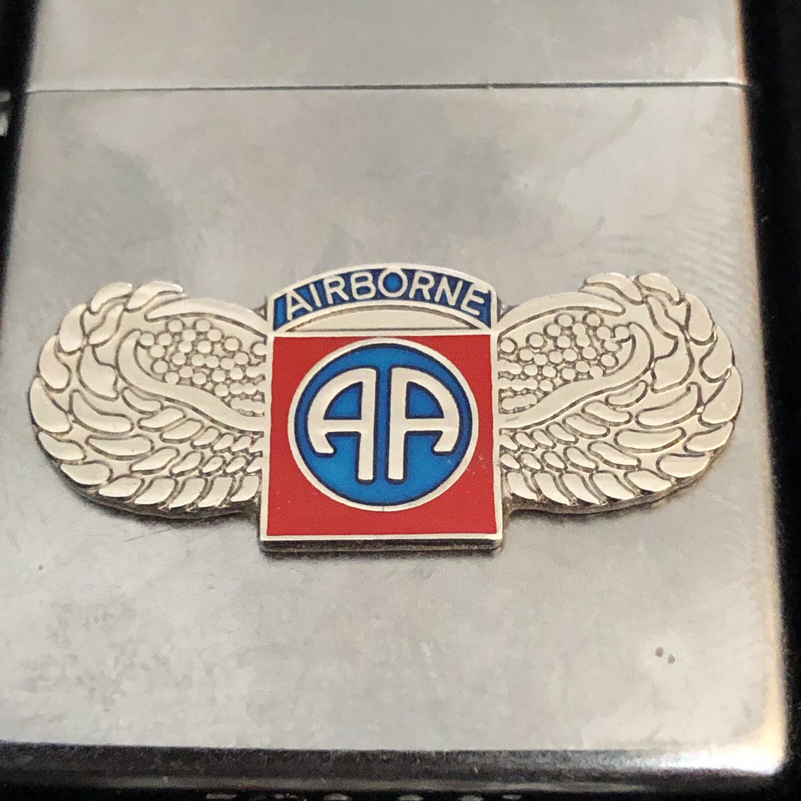 US Army 82nd Airborne Division Wings Zippo Lighter Chrome Gift Box US Military