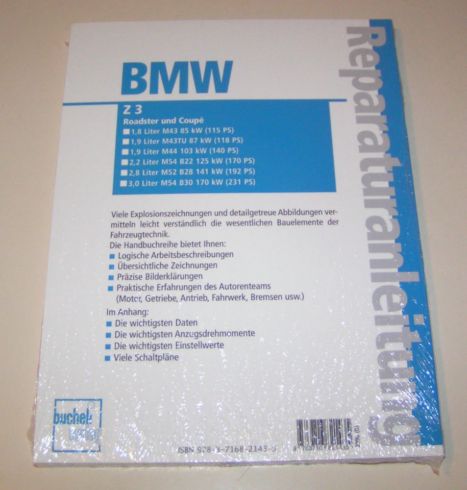 Manuel de Réparation - BMW Z3 Coupé Et Roadster - Année Construction 1997 À 2002 - Photo 2/2
