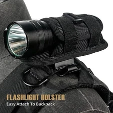 Tactical Flashlight Pouch Holster Duty Belt Carry Case with 360° Rotatable Clip
