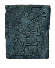 Decorative Candle - Egyptian Limestone Relief, sitting pharaoh