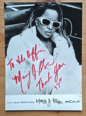 Mary J Blige Signed Autograph Press Photo 1997 MCA Kevin Westenberg