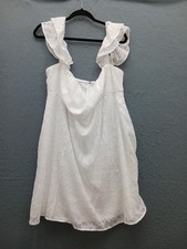 Wild Fable Women 2X Dress White Polyester Mini Flutter Sleeve Ruffle Party