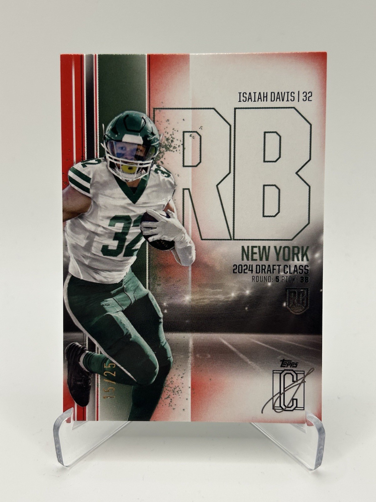 2024 Topps Signature Class Rookies - Isaiah Davis #164 Jets Red /25 (RC)